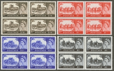 1963 Castles  set in U/M blocks of 4