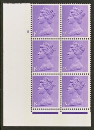 SG 742a 1/- Pale Blue Cyl Block