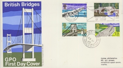 1968 Bridges on GPO FDC cancelled by Menai Bridge slogan. Cat £80