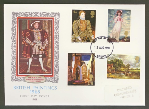 1968 Paintings on Philart FDC with Bristol FDI