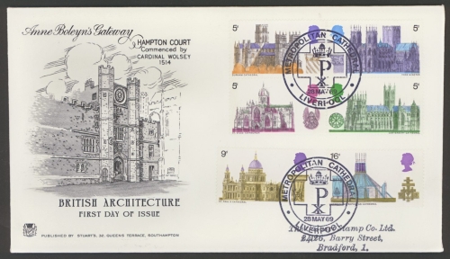 1969 Cathedrals on Stuart cover with Liverpool Cathedral  FDI