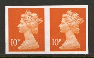 1993 10p Dull Orange variety Imperf SG Y1676a