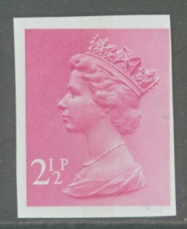 1971 2½p Machin SG X851 variety Imperf. A fresh U/M example