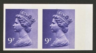 1971 9p Violet variety Imperf SG X883a