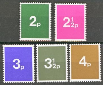 GB Machin Training Stamps Set of 5 U/M