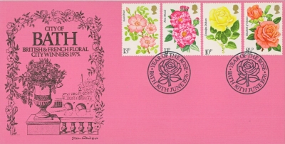 1976 Roses Cancelled by Bath Year of Rose on Official cover. Cat £40