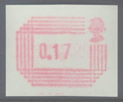 1984 17p Frama Label Variety Printed on the Gum Side SG Spec Y34b.  A Fresh U/M example of this Difficult stamp. Cat £3…