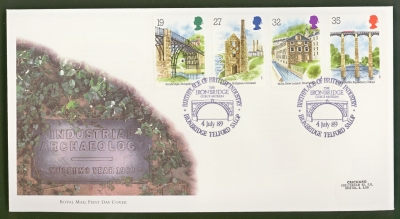 1989 Archaeocology on Post Office cover Ironbridge Telford FDI