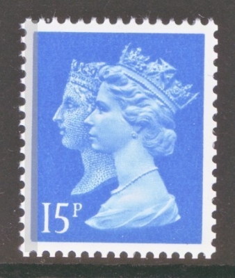 1990 15p Blue SG 1468 Error One Narrow 2mm Left Band (Should be 4MM)  Fresh U/M