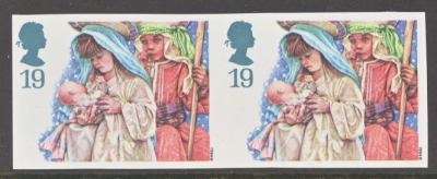 1994 19p Christmas SG 1843a variety Imperf Fresh U/M  Cat £125