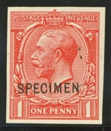 1912 1d Scarlet Imperf overprinted specimen Type 26 SG spec N16u A fresh unmounted mint example. Cat £90 