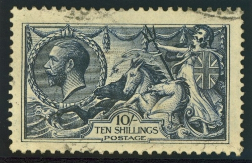 1913 10/- Indigo Blue SG 402 VFU