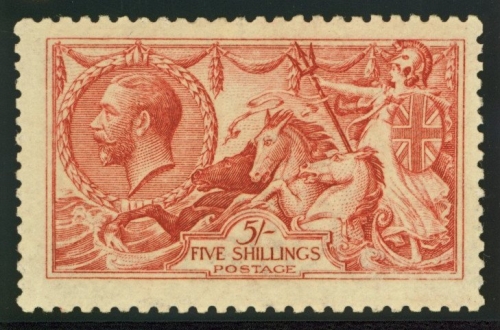 1915 5/- Bright Carmine SG 409 U/M