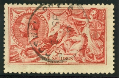 1915 5/- Pale Carmine SG 410 VFU