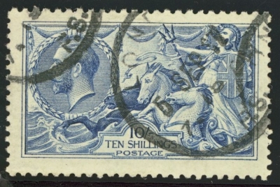 1915 10/- Blue SG 412 FU