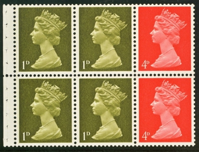 1967 1d 4d Booklet Pane variety missing phosphor. SG 724ney. A fresh U/M example. Cat £225 