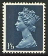 1967 1/6d Greenish Blue + Deep Blue variety Greenish Blue omitted. SG 743eva. A fresh U/M example. Cat £100 