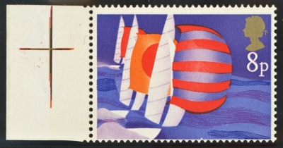 1975 8p Sailing variety missing Black SG 981a. U/M