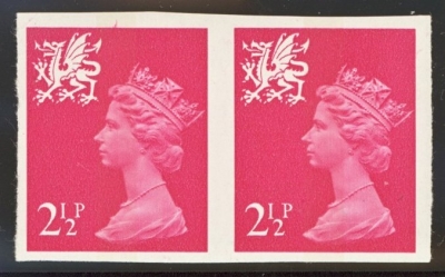 1971 Wales 2½p Magenta variety imperf SG W13ega. 