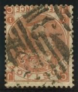 1867 10d Red Brown variety inverted watermark SG 112i