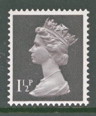 1971 1½p Black variety on uncoated paper SG X848a. U/M