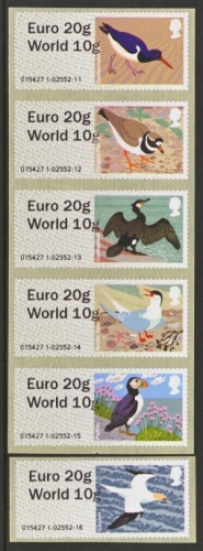 2011 Birds 4 Scarce Dual value Euro 20g World 10g overprint