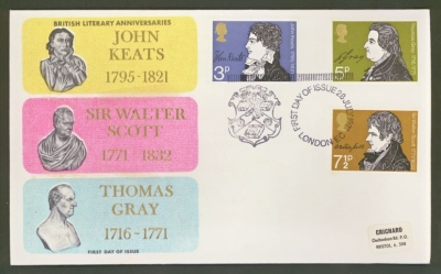 1971 Literary on Thames FDC with London EC FDI