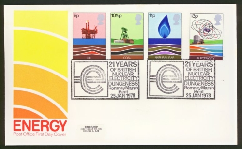 1978 Energy on Post Office cover with 21 Years Dungeness  FDI