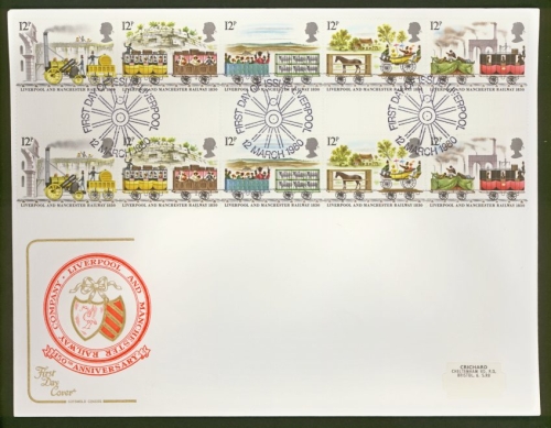 1980 Trains Gutter pair on Cotswold cover with Liverpool  FDI