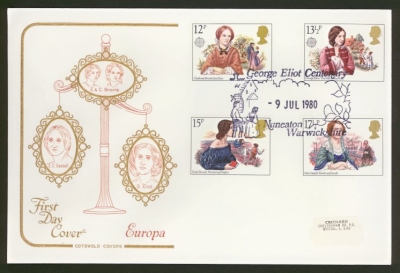 1980 Famous Women (Europa) on Cotswold cover Nuneaton FDI