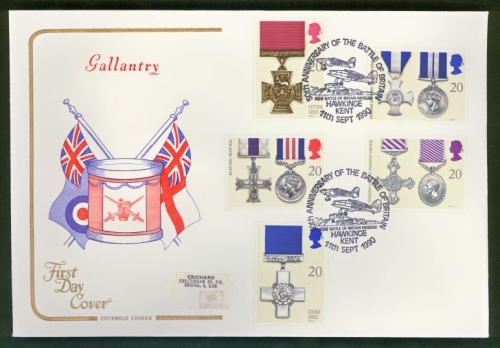 1990 Gallantry on Cotswold cover Hawkinge Kent FDI