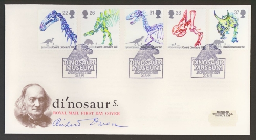 1991 Dinosaurs on Post Office cover Museum Dorchester FDI