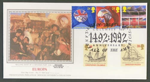 1992 Europa on PPS Silk cover with Bristol FDI