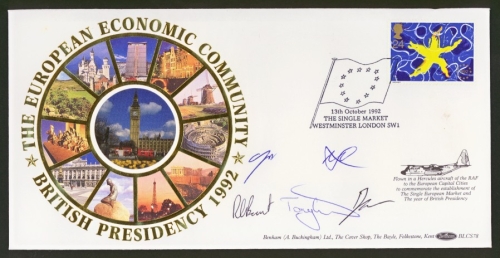 1992 European Market on Benham Signed cover with Westminster FDI