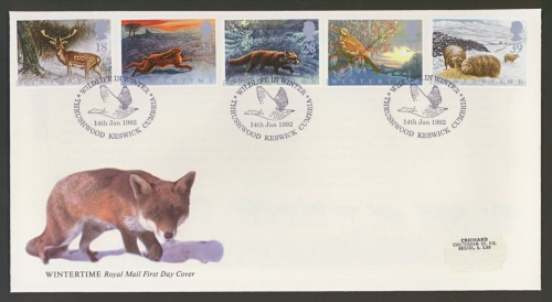 1992 Wintertime on Post Office cover Thrushwood Keswick FDI