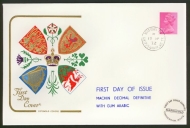 1972 13th Sept 2½p Gum Arabic on Cotswold cover