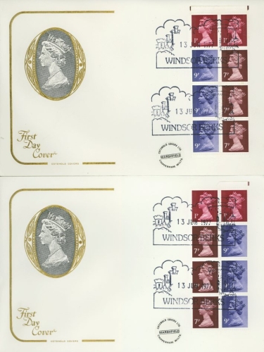 1977 13th June 50p Booklet Panes on Cotswold covers London FDI