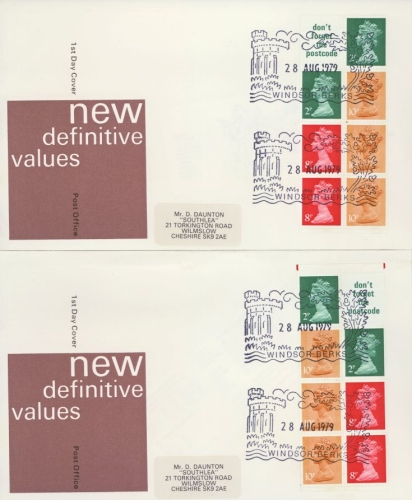 1979 28th Aug 50p Booklet panes on Post Office cover Windsor FDI