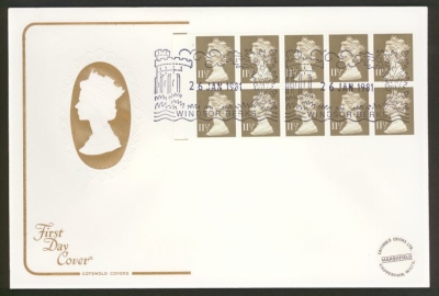 1981 26th Jan £1.15 Book pane on Cotswold cover Windsor FDI