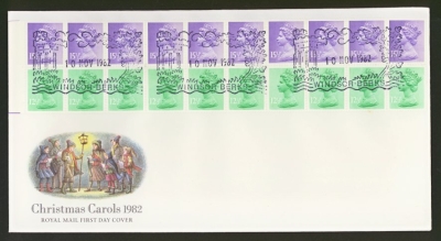 1982 10th Nov Christmas Book pane on Post Office cover Windsor FDI