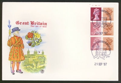 1987 29th Sept 50p Booklet pane on Stuart cover Windsor FDI