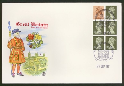 1987 29th Sept £1 Booklet pane on Stuart cover Windsor FDI