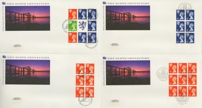 1989 21st March Scots 4 Book panes on 4 Post Office covers Scottish FDI