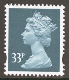 SG Y1696 33p Grey Green 2 Bands