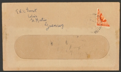 Guernsey 1934 2d KG V Bisect commercially used on cover