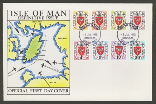 Isle of Man 1973 Postage due set on FDC 5th July 1973 on IOM PO FDC