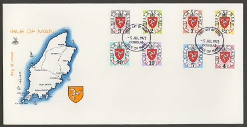 Isle of Man 1973 Postage due set on FDC 5th July 1973 on Mercury FDC