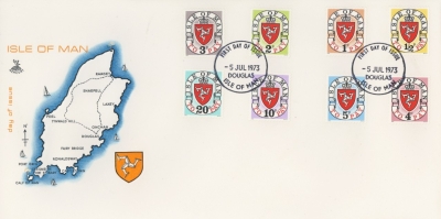 Isle of Man 1973 Postage due set on FDC 5th July 1973