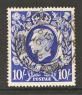 1939 10/- Light Blue SG 478b