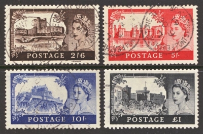 1959 2nd De La Rue Castles Set SG 595 - 98